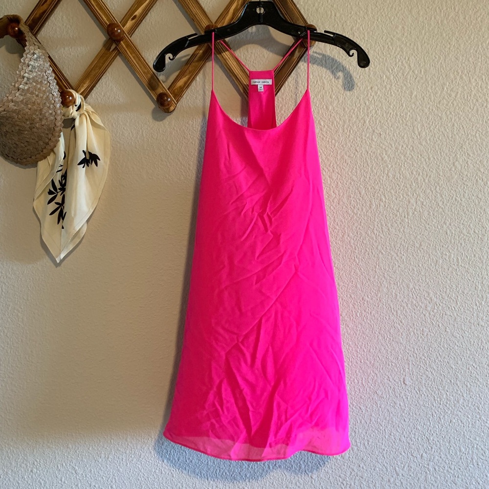 Hot pink mini dress